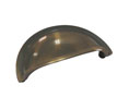 U Need Hardware BP953-609/US5 Cabinet Drawer Half Moon Cup Pull - 3", Antique Brass