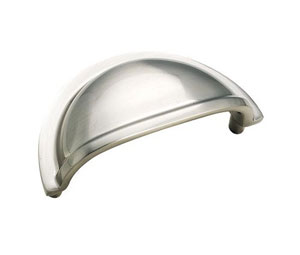 U Need Hardware BP953-619/015 Cabinet Drawer Half Moon Cup Pull - 3", Satin/Brushed Nickel