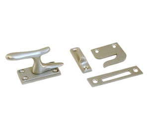 U Need Hardware CF066-619/015 Solid Brass Small Casement Window Fastener - Satin/Brushed Nickel 