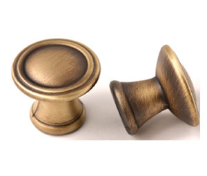 U Need Hardware CK801-609/US5 Decorative Mushroom Cabinet Knob - 1 3/16" Dia, Antique Brass