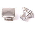 U Need Hardware CK810-619/015 Art deco Square Cabinet Knob - 1 1/4" Dia, Satin/Brushed Nickel