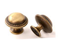 U Need Hardware CK812-609/US5 Venetian Rope Cabinet Knob - 1 3/16" Dia, Antique Brass