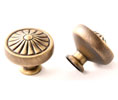 U Need Hardware CK813-609/US5 Decorative Tuscany Cabinet Knob - 1 1/4" Dia, Antique Brass