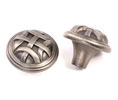 U Need Hardware CK821-620/15A Decorative Braided Cabinet Knob - 1 1/4" Dia, Antique Nickel/Pewter 
