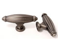 U Need Hardware CK866-620/15A 2 1/2" French Country Cabinet Knob - Oval T-Knob, Antique Nickel/Pewter
