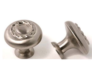 U Need Hardware CK970-619/015 1 1/4" Colonial Rope Cabinet Knob - Satin/Brushed Nickel