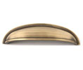 U Need Hardware CP809-609/US5 Manhattan Cabinet Bin Pull Cup Pull - Antique Brass