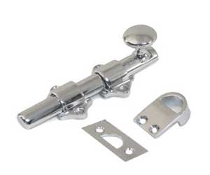 U Need Hardware DB004-625/026 Heavy Duty 4" Solid Brass Dutch Door Bolt Surface Bolt - Polished Chrome