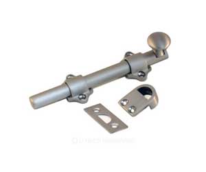 U Need Hardware DB006-619/015 Heavy Duty 6" Solid Brass Dutch Door Bolt Surface Bolt - Satin/Brushed Nickel