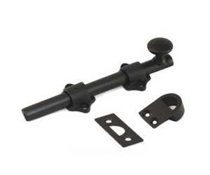 U Need Hardware DB006-622/019 Heavy Duty 6" Solid Brass Dutch Door Bolt Surface Bolt - Matte Black