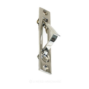 U Need Hardware EP400-618/014 Solid Brass 4" Pocket Door Edge Pull - Polished Nickel