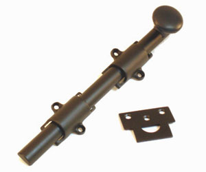 U Need Hardware HD008-613/10B Heavy Duty Surface Bolt 8" with Solid Knob - Oil-Rubbed Bronze