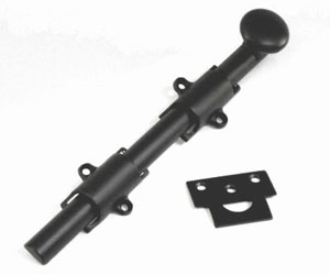U Need Hardware HD008-622/019 Heavy Duty Surface Bolt 8" with Solid Knob - Matte Black