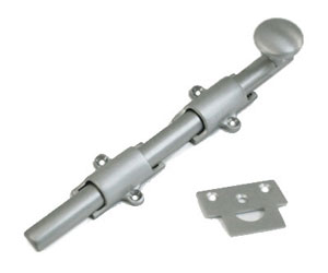 U Need Hardware HD012-626/26D Heavy Duty Surface Bolt 12" with Solid Knob - Satin/Brushed Chrome