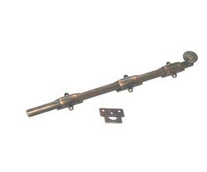 U Need Hardware HD024D-609/US5 Heavy Duty Surface Bolt 24" with Deco Spiral Knob - Antique Brass