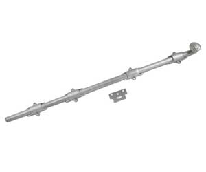 U Need Hardware HD036D-626/26D Heavy Duty Surface Bolt 36" with Deco Spiral Knob - Satin/Brushed Chrome