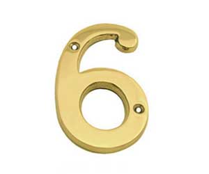 U Need Hardware HN004-605/US3 Solid Brass House Numbers 4" - Polished Brass