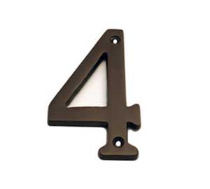 U Need Hardware HN004-613/10B Solid Brass House Numbers 4" - Oil-Rubbed Bronze