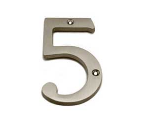 U Need Hardware HN006-619/015 Solid Brass House Numbers 6" - Satin/Brushed Nickel