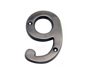 U Need Hardware HN006-620/15A Solid Brass House Numbers 6" - Antique Nickel/Pewter