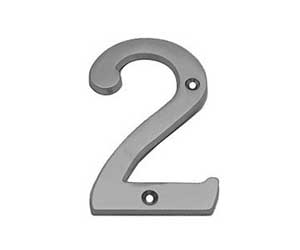 U Need Hardware HN006-626/26D Solid Brass House Numbers 6" - Satin/Brushed Chrome