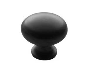 U Need Hardware RK100-622/019 Solid Brass 1" Cabinet Round Knob - Matte Black