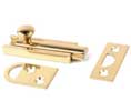 U Need Hardware SB003-605/US3 Solid Brass Surface Bolt 3" - Polished Brass Slide Bolt