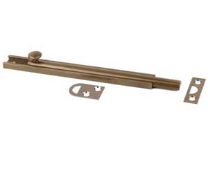 U Need Hardware SB006-609/US5 Solid Brass Surface Bolt 6" - Antique Brass Slide Bolt