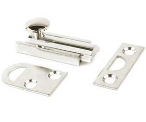 U Need Hardware SB002-618/014 Solid Brass Surface Bolt 2" - Polished Nickel Slide Bolt