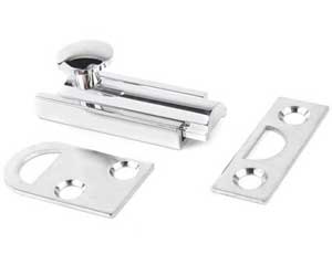 U Need Hardware SB002-625/026 Solid Brass Surface Bolt 2" - Polished Chrome Slide Bolt