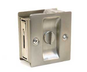 U Need Hardware SD302-619/015 Solid Brass Pocket Door/ Sliding Door Pull: Privacy - Satin/Brushed Nickel