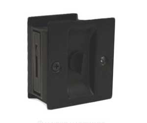 U Need Hardware SD302-622/019 Solid Brass Pocket Door/ Sliding Door Pull: Privacy - Matte Black
