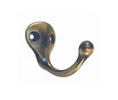 U Need Hardware SH200-609/US5 Solid Brass Wardrobe Single Hook - Antique Brass