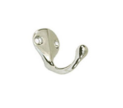 U Need Hardware SH200-618/014 Solid Brass Wardrobe Single Hook - Polished Nickel 