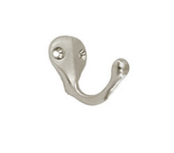 U Need Hardware SH200-619/015 Solid Brass Wardrobe Single Hook - Satin/Brushed Nickel