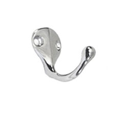 U Need Hardware SH200-625/026 Solid Brass Wardrobe Single Hook - Polished Chrome