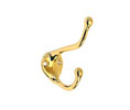 U Need Hardware SH300-605/US3 Solid Brass Wardrobe Coat and Hat Hook - Polished Brass