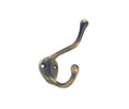 U Need Hardware SH300-609/US5 Solid Brass Wardrobe Coat and Hat Hook - Antique Brass