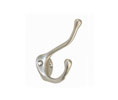 U Need Hardware SH300-619/015 Solid Brass Wardrobe Coat and Hat Hook - Satin/Brushed Nickel 