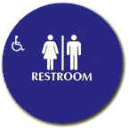 Cal-Royal CUCHS10-BLU Unisex Restroom Sign With Handicap Logo - Blue