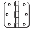 Ultra Hardware 35217 Box of 2 3.5x3.5in 1/4in Radius Corner Hinge-Full Mortise-Residential Weight-Plain Bearing-Steel Base-Satin Brass Finish
