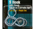 Ultra Hardware 61305 Card of 4 Light Duty Zinc Plated S Hook