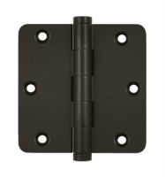 Deltana DSB35R4-R US10BD Bronze Dark 3.5x3.5in 1/4in Radius Hinge-Full Mortise-Residential Weight-Plain Bearing-Brass Base