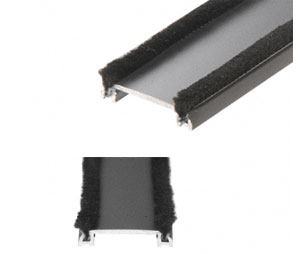 US Aluminum HP35711 Clear Anodized Wide Commercial Door Astragal with Weatherstrip 84"