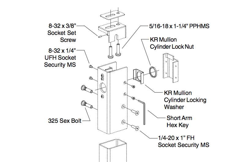 VON DUPRIN 900409 SP28 KR1654/4954 Mullion Mounting Package