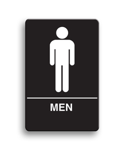 Palmer Fixture W1001  BK Men's Restroom Sign- Black