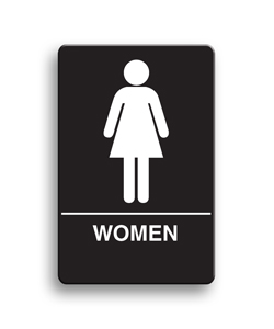 Palmer Fixture W1003 BK Women's Restroom Sign- Black