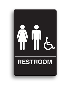 Palmer Fixture W1006 BK Unisex Accessible Restroom Sign- Black