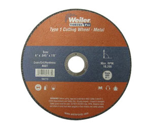 Weiler 804-56103 Vortec Pro® Type 1 Thin Cutting Wheel - 4 1/2" Diam