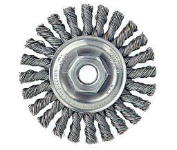 Weiler 804-13266 Dualife® Cable Twist Knot Wire Wheels - 4" Diam - 5/8" - 11 UNC Arbor Thread - TPI or Pitch